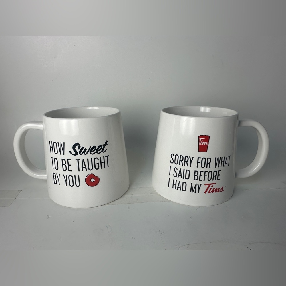 Tim Horton’s 2023 Mugs Sorry for what I said before I had my Tims